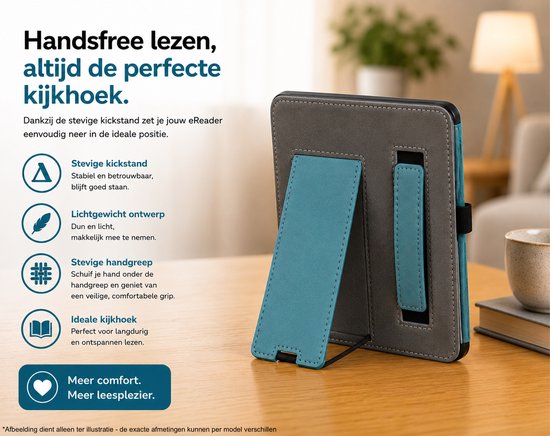 Hoes geschikt voor Kobo Aura H2O Edition 2 - Book Case met Handgreep & Kickstand - Auto/Wake - Blauw — afbeelding 2