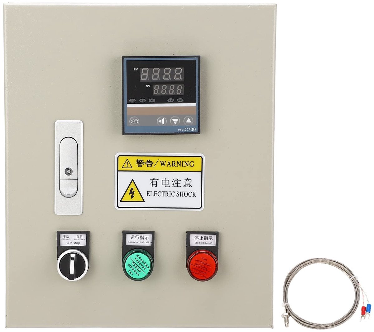 aladdien - 380 V AC 15KW Thermostaat Box - Temperatuur Controller - Hoogwaardige K Thermokoppel - 0-400 ℃ - Geschikt voor Infraroodoven - Model ...