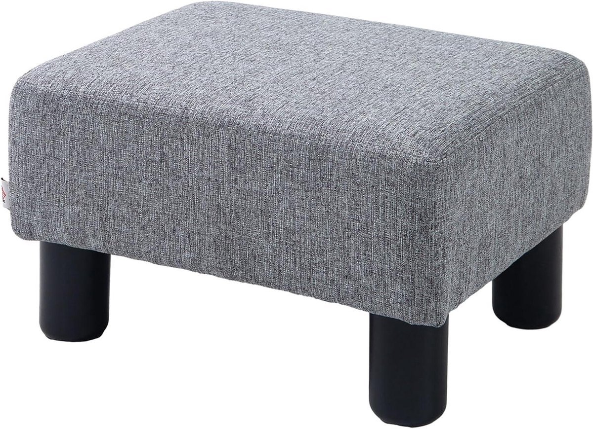Voetenbank - Krukje Bankje - Ontspannen Zitten - Comfortabele Vulling - 40x30x24cm - Grijs