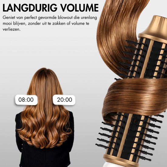 Sansbeauté® Blowout 3-in-1 Thermal Brush 38 mm - Keramische Warmteborstel - Multistyler - Airstyler - Haarborstel - Krulborstel - Haarborstel - Stijlborstel - Warmteborstel - Volume en Krullen - Roterende Kabel