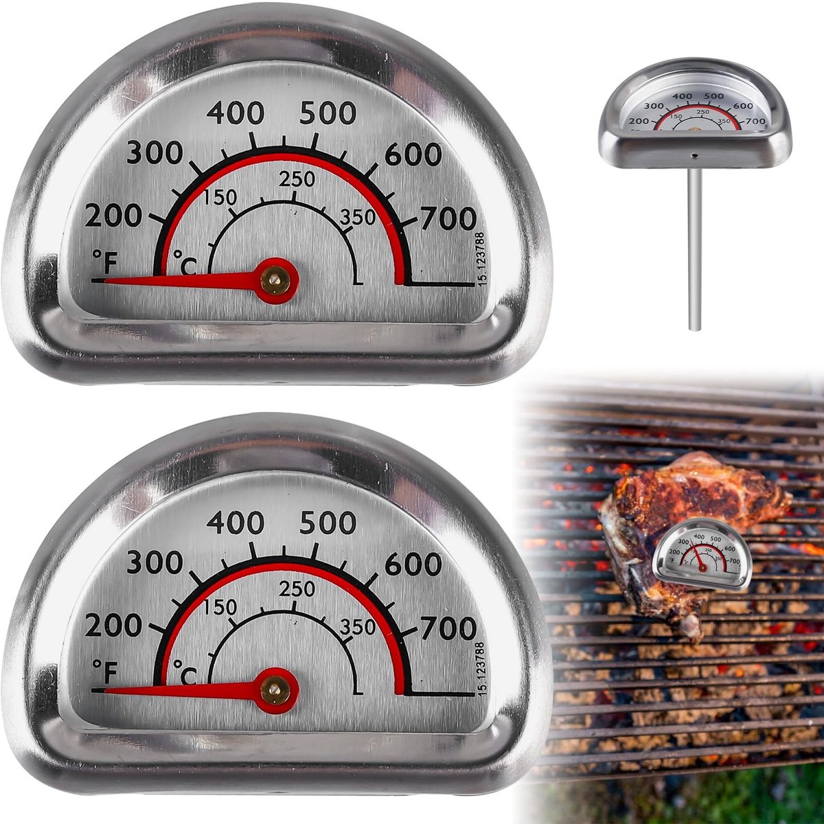 aladdien - Oventhermometer - Grillthermometer - Perfecte temperatuurweergave - Compact formaat - Ideaal voor koken - Geschikt voor alle gerechten