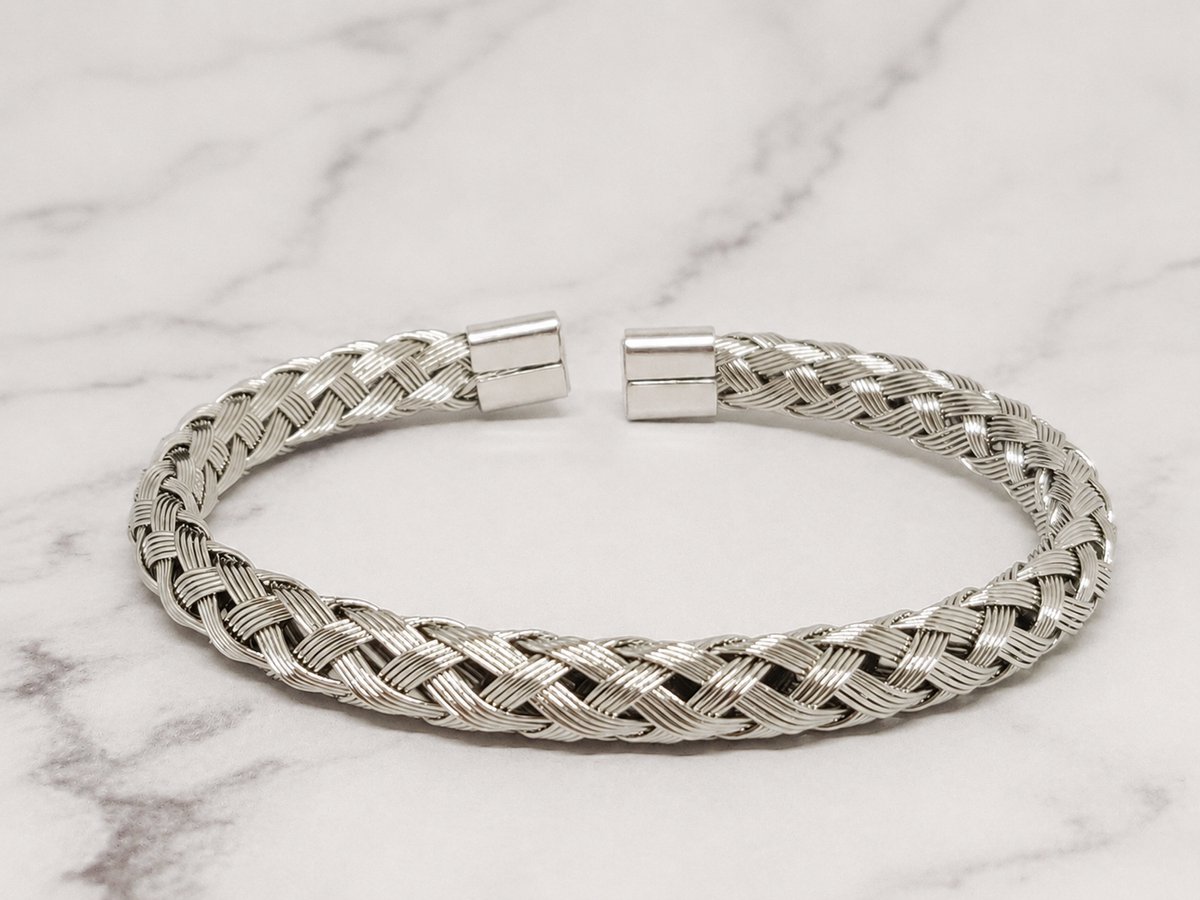 Mei's Muse Lucky Wires - Armband - 316L RVS - Zilver - polsmaat 16,5 cm t/m 21 cm