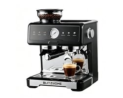 BlitzHome CM7080 Espressomachine met Koffiemolen – 20 Bar, Dual Boiler, Cold Brew & PID Temperatuurregeling – 58 mm Siebdrager