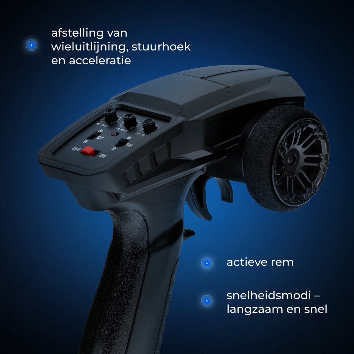 Overmax X-Stable RC auto / RC car – 35 km/h – 4x4 Monster Truck – 1:10 – metalen aandrijving – olie-schokdempers – dubbele LED verlichting – 2 accu’s (tot 40 min rijtijd) – instelbare besturing – actieve rem – offroad terrein model - Bestuurbare Auto — afbeelding 20