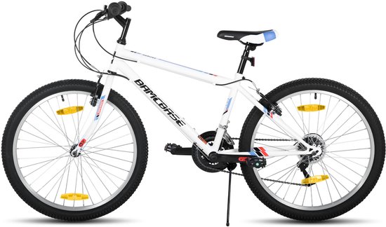 HILAND Mountainbike 24/26 Inch - MTB voor Heren en Dames - 21 Versnellingen - Staal - V-brakes - Zwart/Wit van Hiland — afbeelding 2