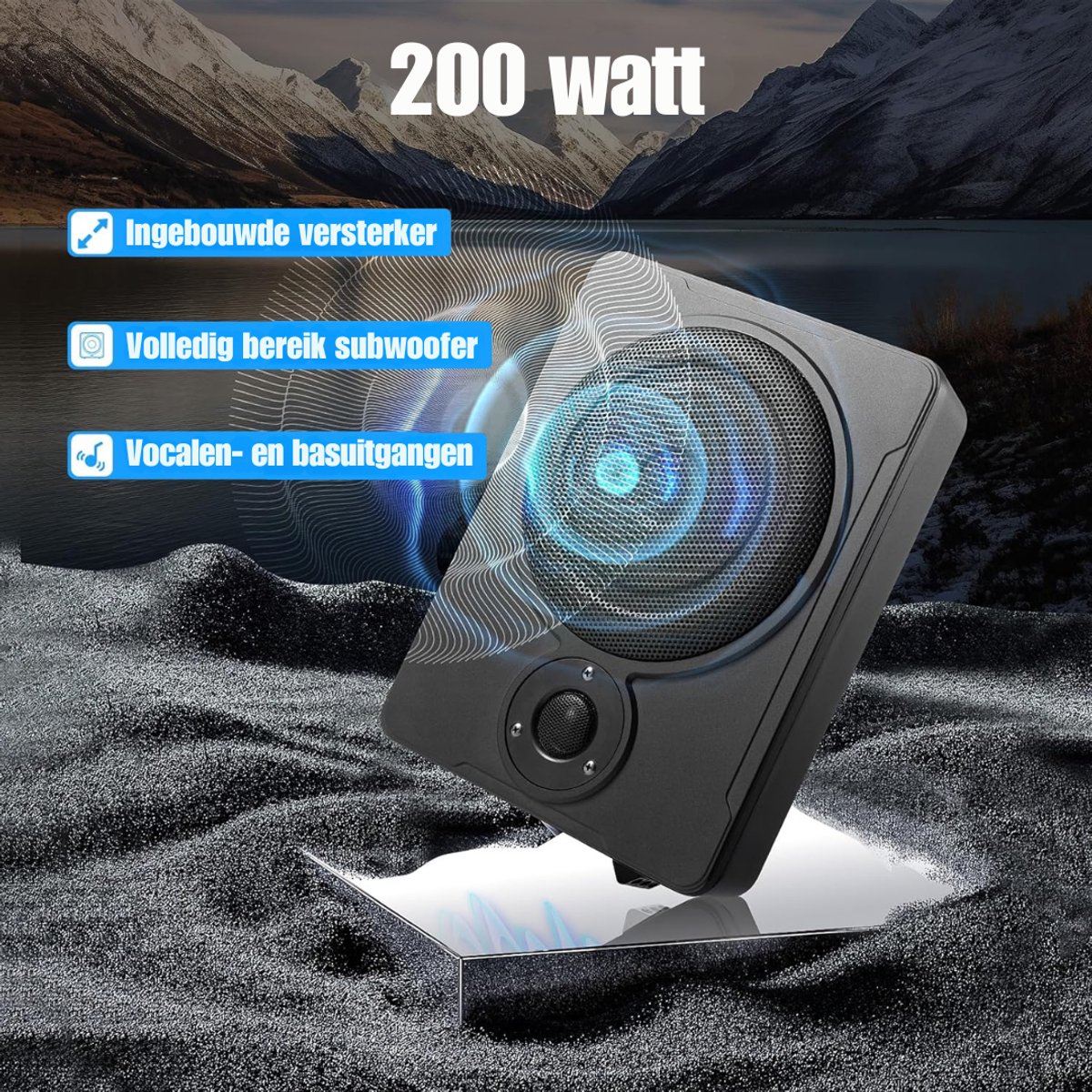 HEZIVO® Underseat Subwoofer - Actieve Luidspreker Auto - Bassbox - 600W – foto 3
