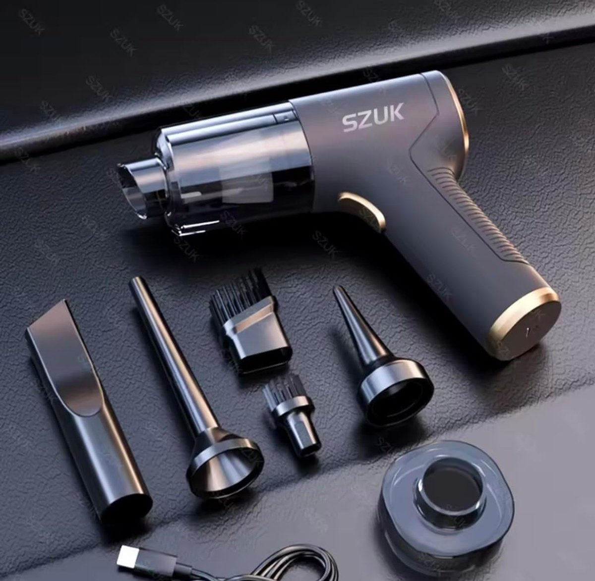 Draagbare Kruimeldief - Handstofzuiger Krachtig - Auto Huis Schoonmaken - 98000PA Zuigkracht - 4000mAh Batterij - Zwart