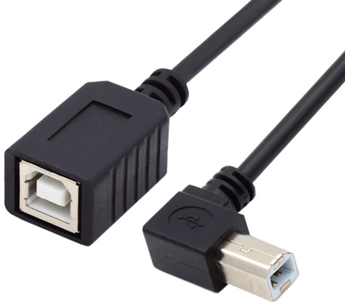 ONF3 - USB 2.0 Type B Hoekverlengkabel - 20 cm - Printer Kabel - Scanner Kabel - Verlengkabel voor apparaten - Geschikt voor printers en scanner...
