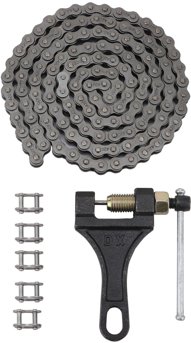 420 Ketting 132 met Kettingbreker en Master Link voor 50cc-125cc ATV en Dirt Bikes