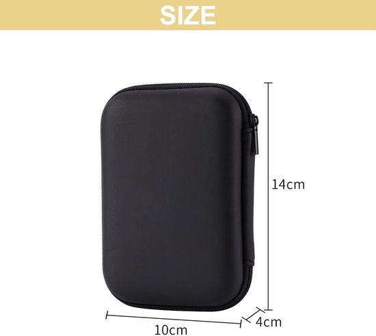 Vt products - Beschermhoes externe harde schijf - Schokbestendig en waterdicht - Zwart - Draagbare opslag - 2,5 inch HDD/SSD - Ideaal voor onderweg van vt — afbeelding 5