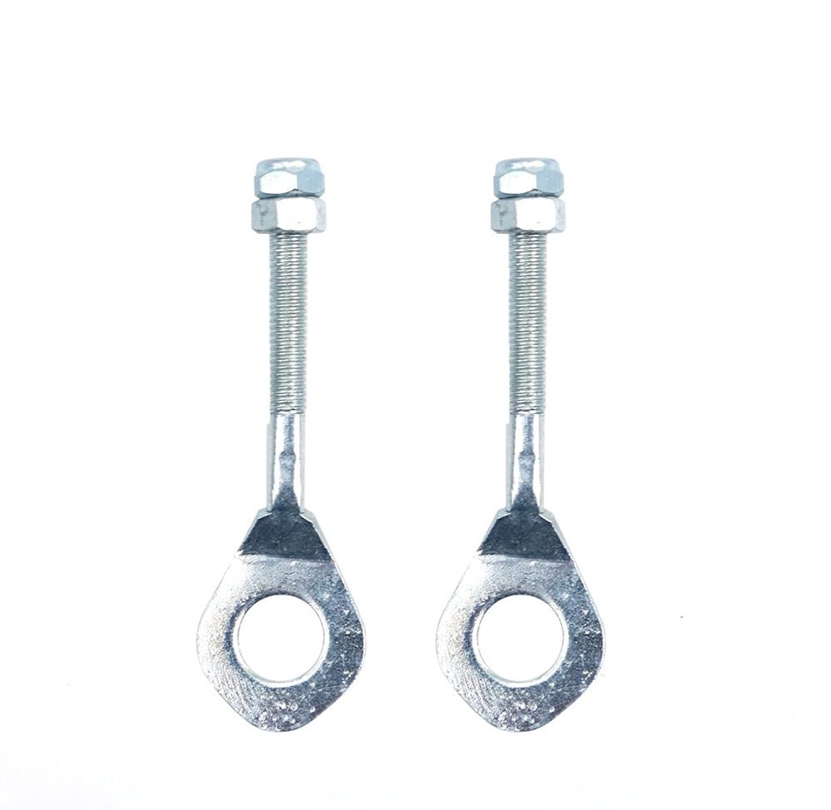 aladdien - Pit Bike Lange Draad Stalen Wiel- en Kettingspanners - Voor 12mm Assen - 5 Paar - Perfect voor 110cc 125cc - Verstelbare Spanners - Voor ..