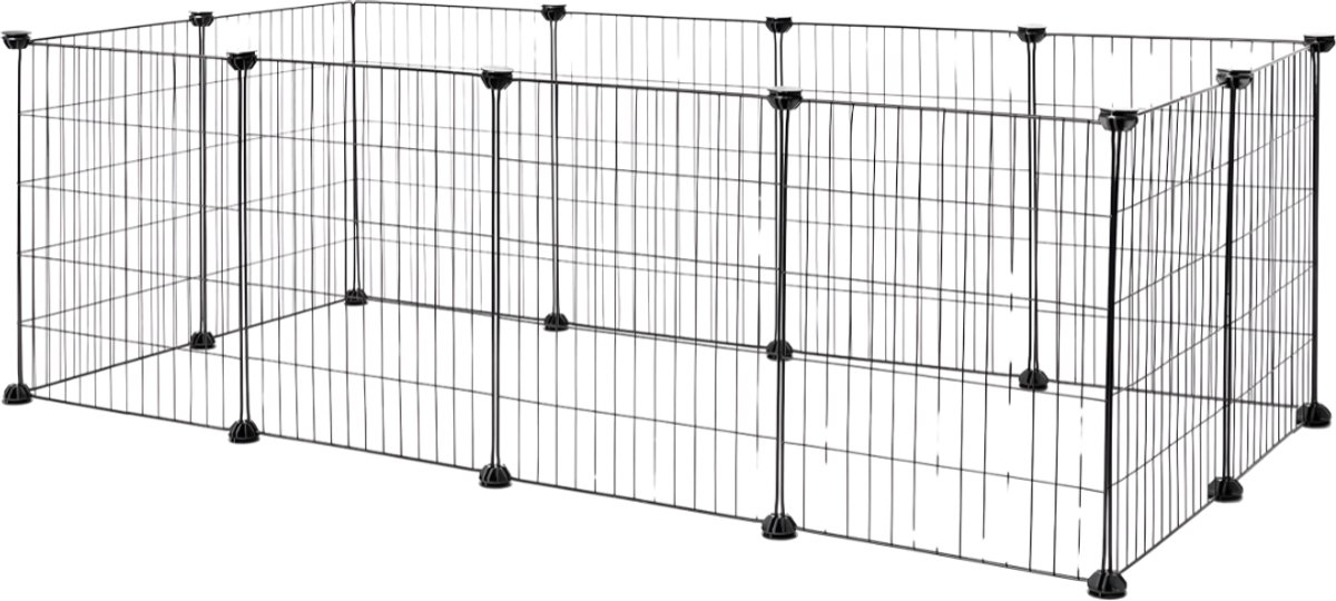 KAD® Hondenbench - Hondenren - Hondenrek Auto - Zwart - 144cm x 74cm x 46cm