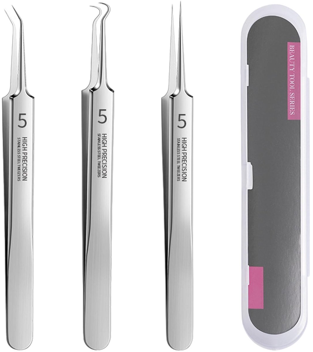 aladdien - Blackhead Removal Tool Set - Professionele Acne Tools - Zilver - Precisie Voor Het Verwijderen Van Mee-eters - Geschikt Voor Huidadvies -..