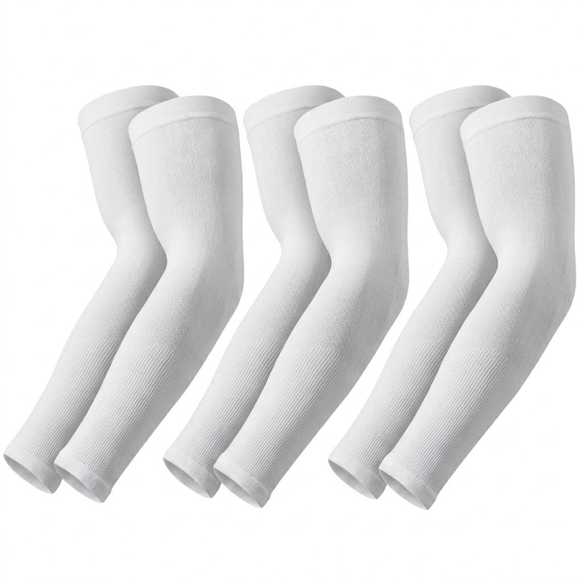 Witte armstukken unisex 3 paar verkoelende ademende rekbare sneldrogende sport arm mouwen met elastische pasvorm voor fietsen hardlopen outdoor activiteiten en dagelijks gebruik