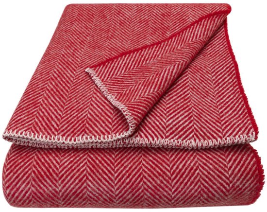 WOOOL® Luxury Deken - ALASKA (Red) 150x183cm - 100% Wol