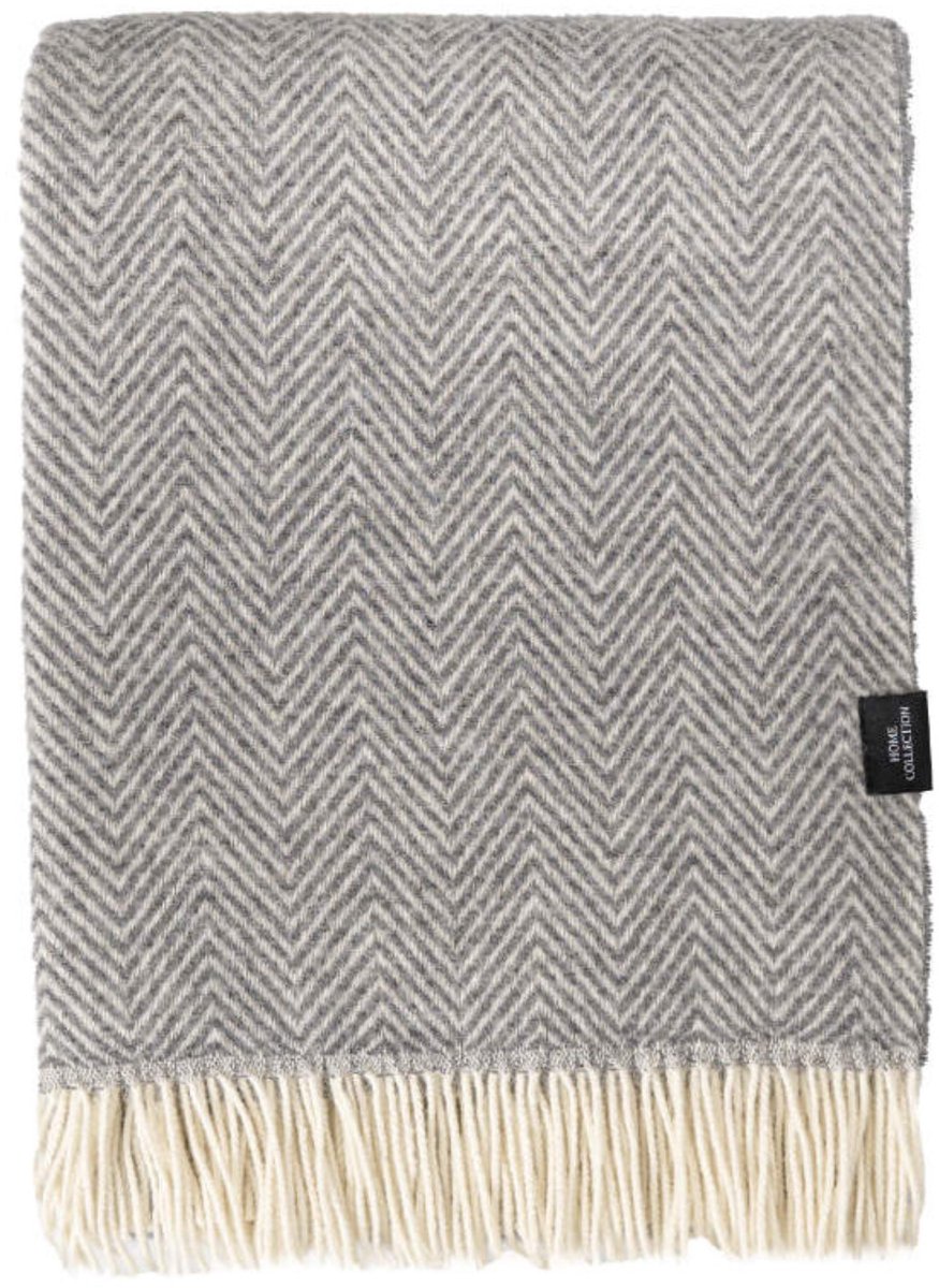 WOOOL® Plaid - Manhattan (Grijs) - 140x200cm - 100% Wol