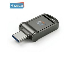 Perfect Speed Mini USB Stick 128GB - USB-C & USB-A - USB 3.2 - 960 Mbps - Compact Design - Black Edition