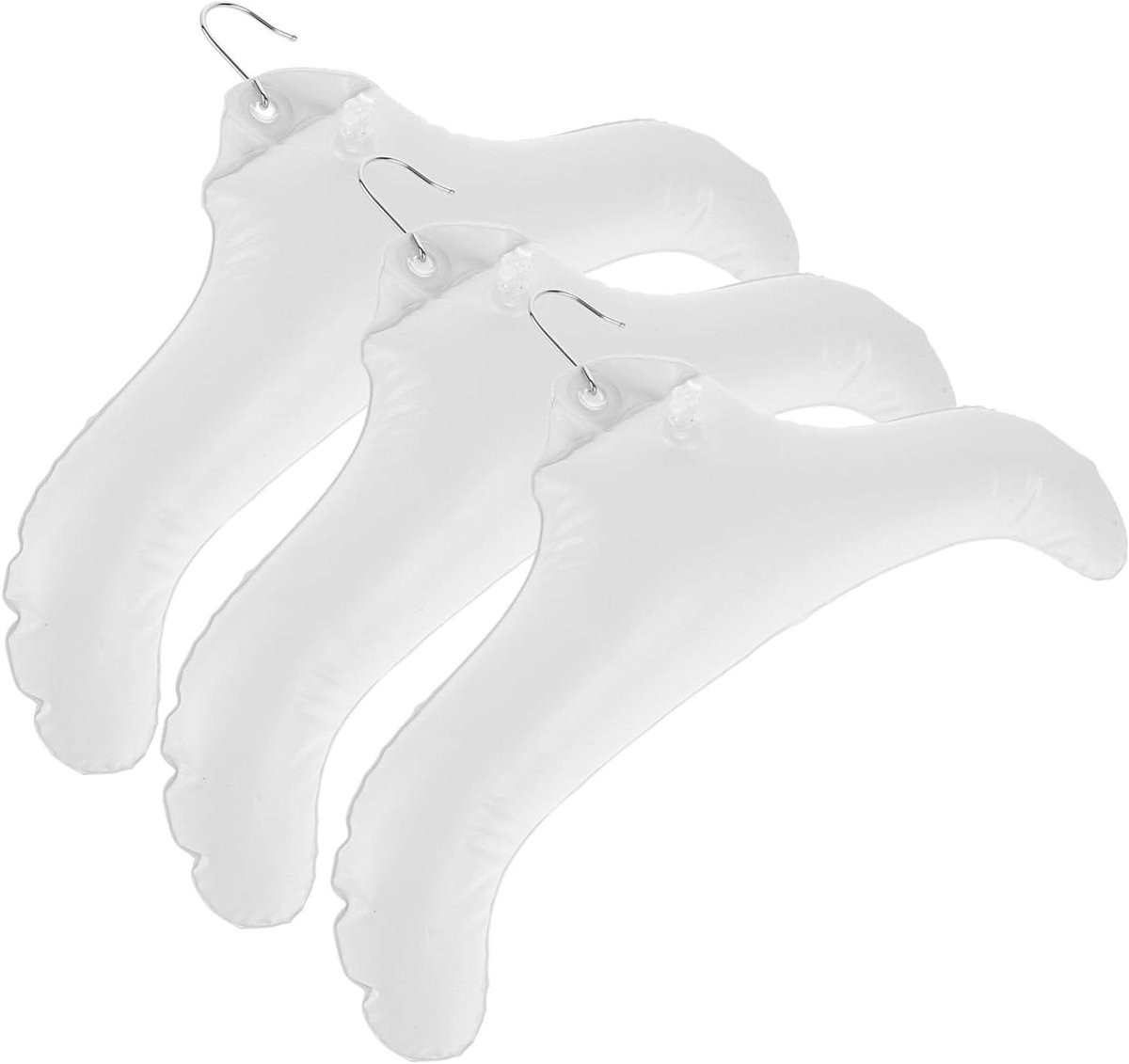 Opblaasbare Hangers - Ruimtebesparend Wasrek - Kleding Opbergen - Drie Stuks Set - 44x25cm - Wit