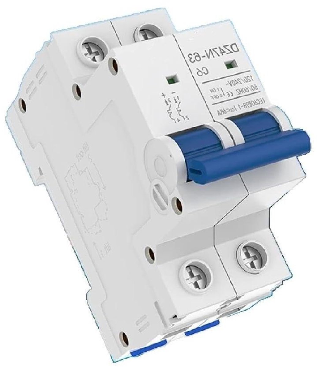 Elektrische Accessoires - Stroomonderbreker - Installatie Controle - Statusindicatie Lampje - 2P 25A - Grijs