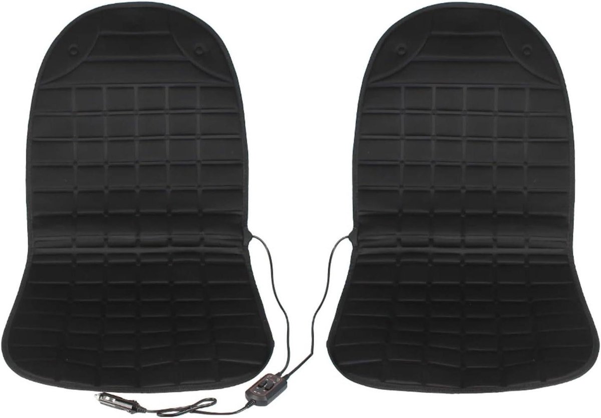 Verwarmd Zitkussen - Autostoel Kussen - Comfortabele Rit - Universele Pasvorm - 2 Stuks - Zwart