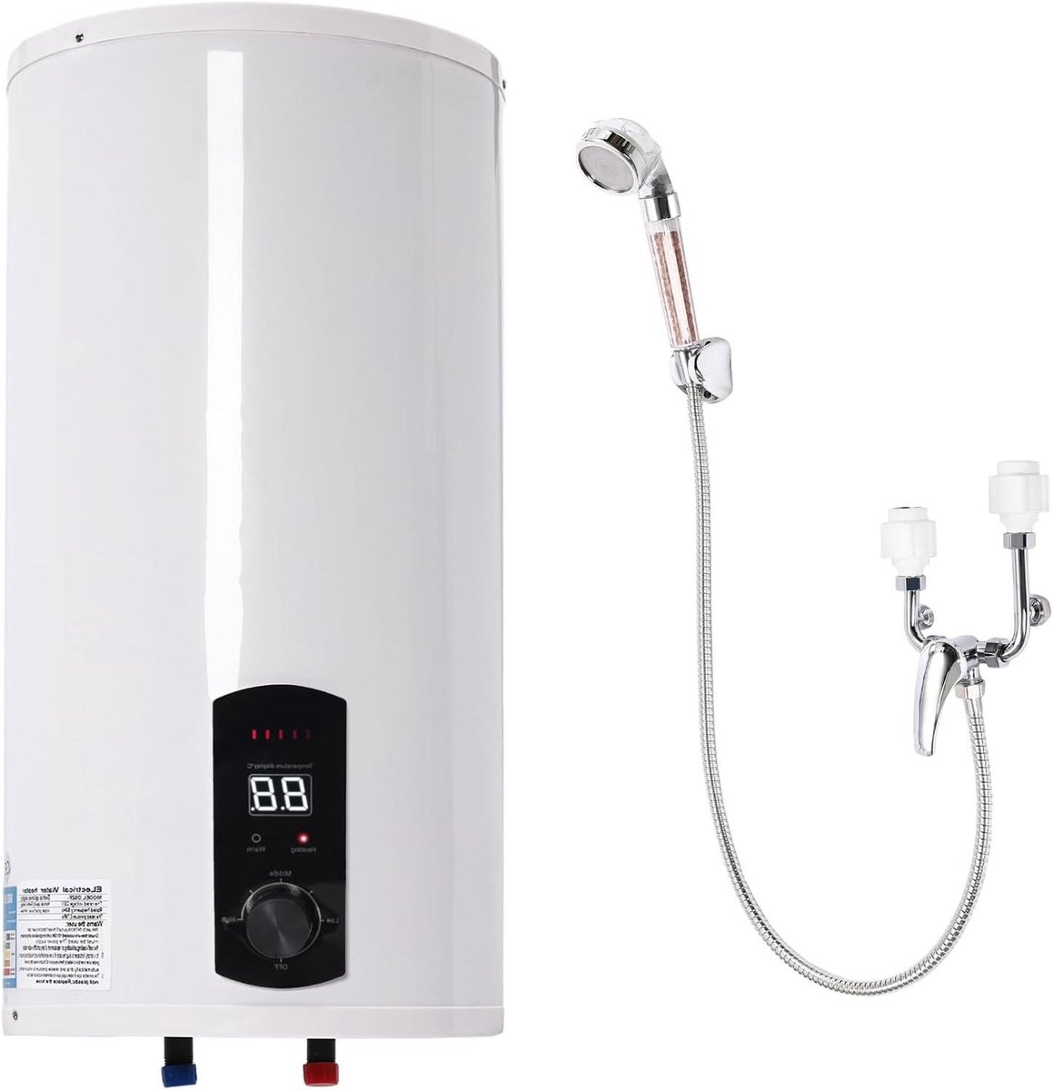 Warmwaterboiler - Elektrische boiler - Warm water voorzien - Grote capaciteit - 80 liter - Wit