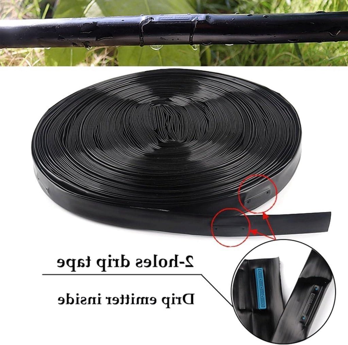 Druppelslang - Micro Drip Slang - Gazon Besproeien - Knikvrij Ontwerp - 100 Meter - Zwart