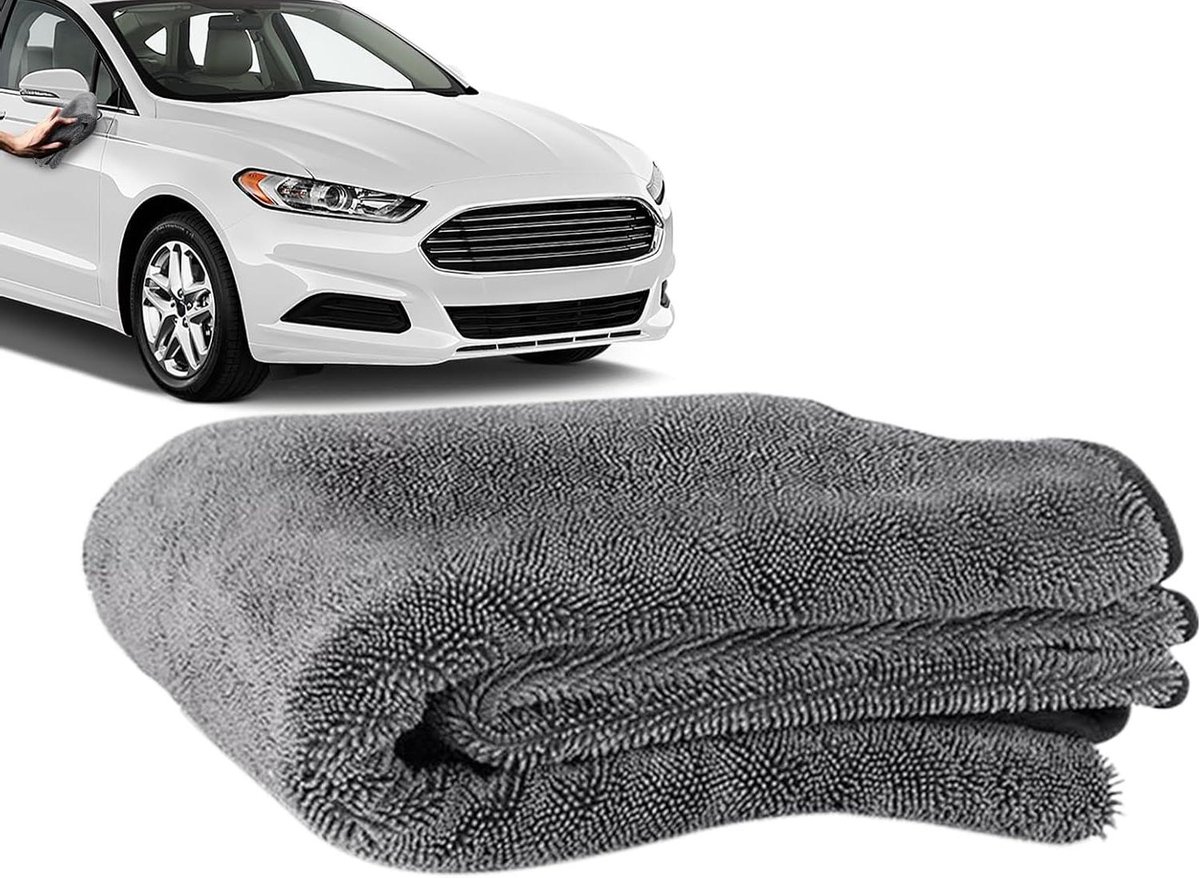Microvezeldoek - Auto poetsdoek - Streeploos drogen - Hoge dichtheid stof - 30 x 30 cm - Grijs
