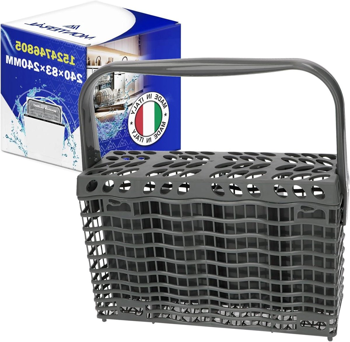Bestekmand Vaatwasser - Bestekhouder Keuken - Schoon Bestek - Originele Code - 24 cm - Grijs