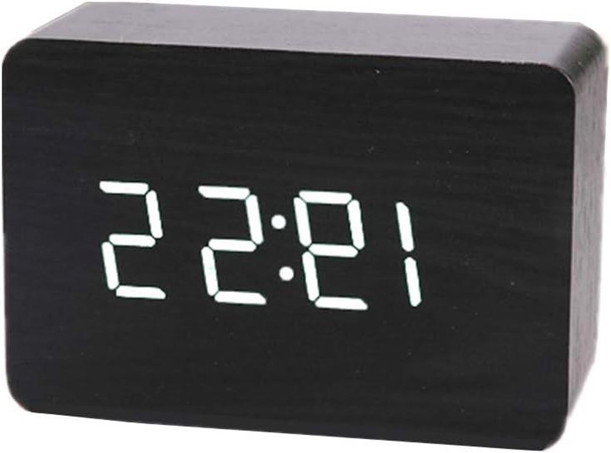 Digitale Wekker - Projectie Klok - Wakker Worden - Zonsopgang Simulatie - Compact Ontwerp - Wit