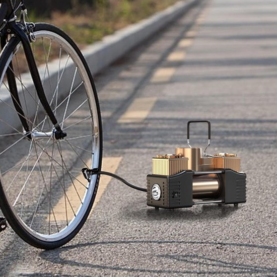 Auto Luchtpomp - Draagbare Compressor - Banden Oppompen - Dubbele Cilinder - 120 W - Zwart — afbeelding 4