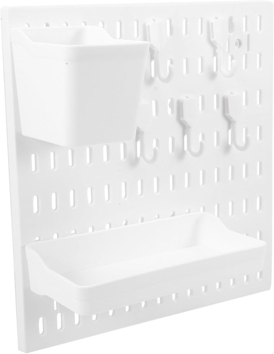 Wand Organizer - Opbergrek Systeem - Ruimte Maximaliseren - Gatstructuur Ontwerp - 30x30cm - Wit