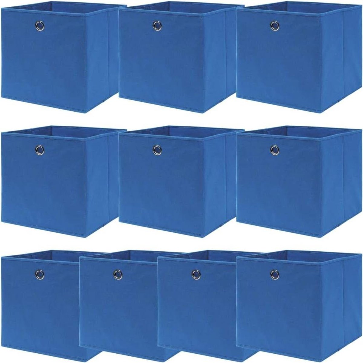 Opbergdozen Set - Opbergbakken - Ruimte Organiseren - Inklapbaar Ontwerp - 10 Stuks 32cm - Blauw