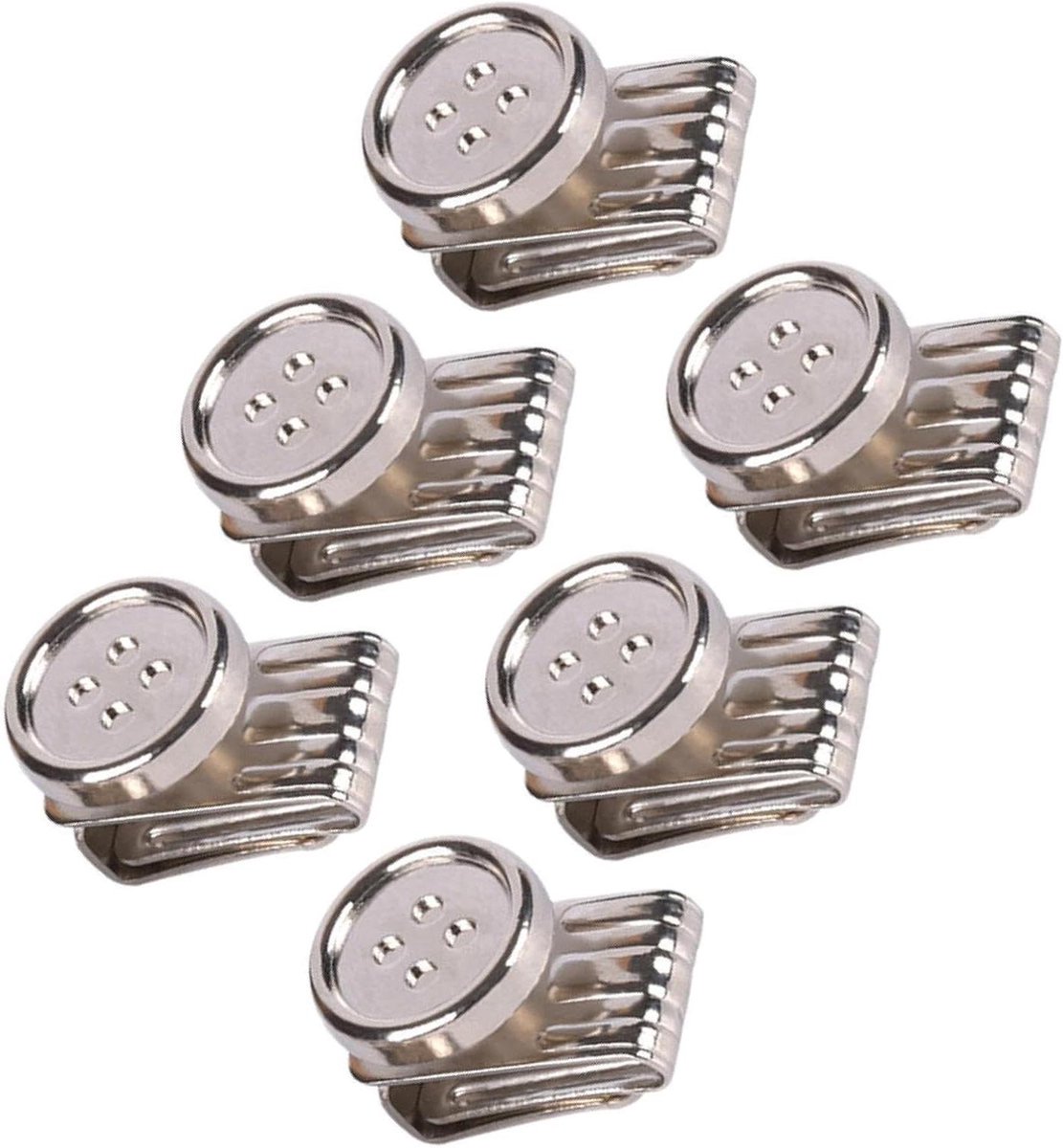 Verstelbare Knopen - Haakjes Clips - Accessoires Bevestigen - V-vormige Clip - 6 Stuks - Metaal