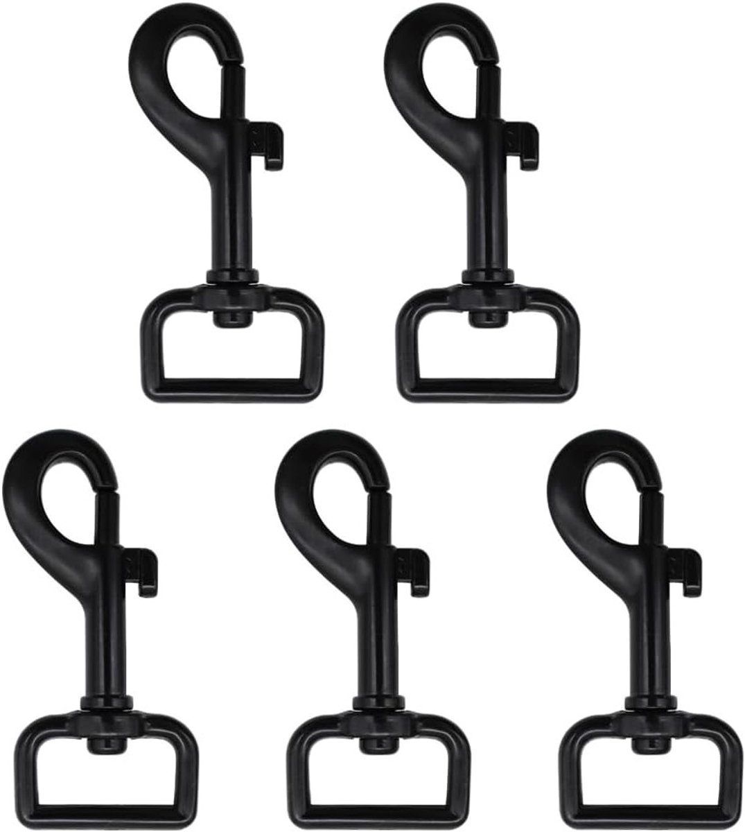 Set van 5 Draaibare Karabiners met Haken, Stevige Karabiner met Draaikop, Ideaal voor Huisdieren en Outdoor Activiteiten