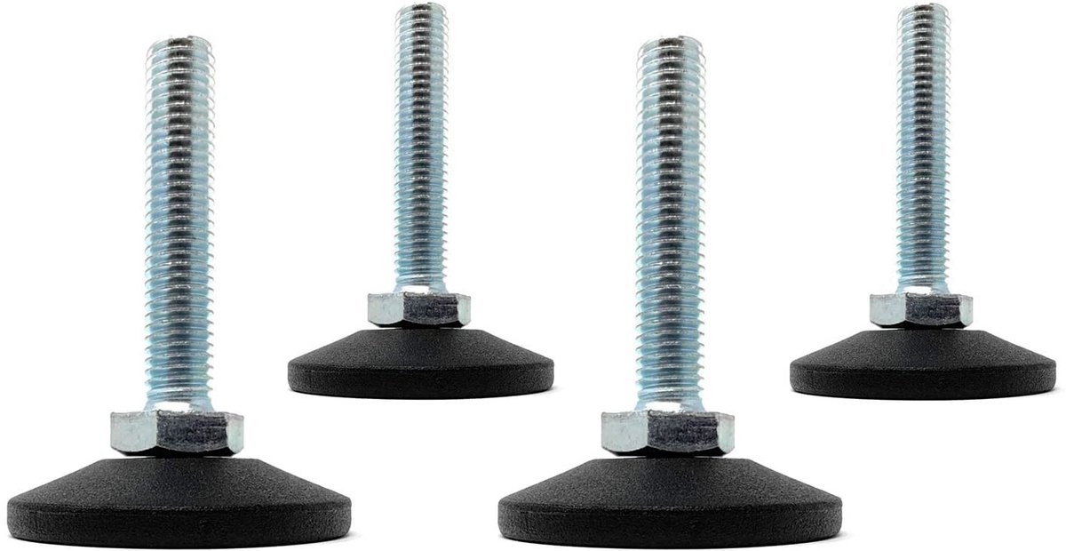 ONF3 - Verstelschroef - Draagkracht 440 kg - Ø 38 mm - Stelschroef M10 x 60 mm - Ideaal voor meubels en apparaten - Set van 4 stuks
