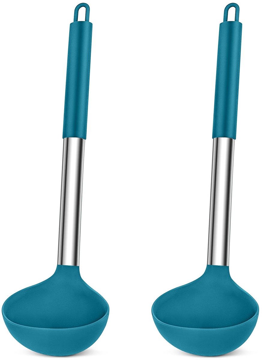 ONF3 - Soeplepel - Keukenaccessoires - Vaatwasserbestendig - Blauw - Pollepels - Ideaal voor soep en sauzen - Set van 2