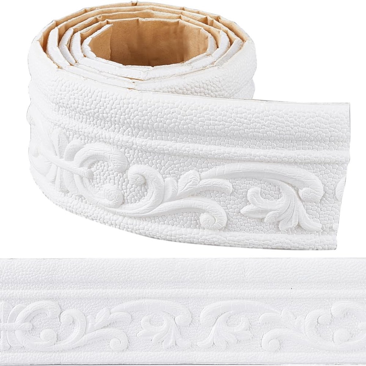 aladdien - Zelfklevende Foam Plinten - Wanddecoratie - Peeling Stick - Wit - Interieur - Muurdecoratie - Eenvoudig te bevestigen - Wit