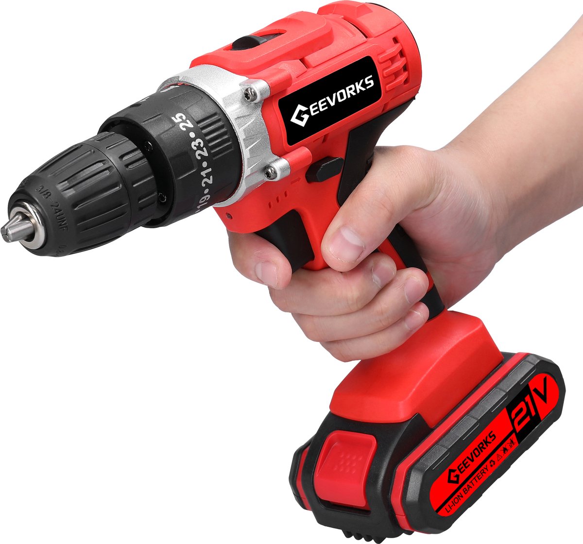 21V accuboormachine set – schroeven & boren zonder moeite – 2 accu’s – 25 standen – compleet gereedschap set