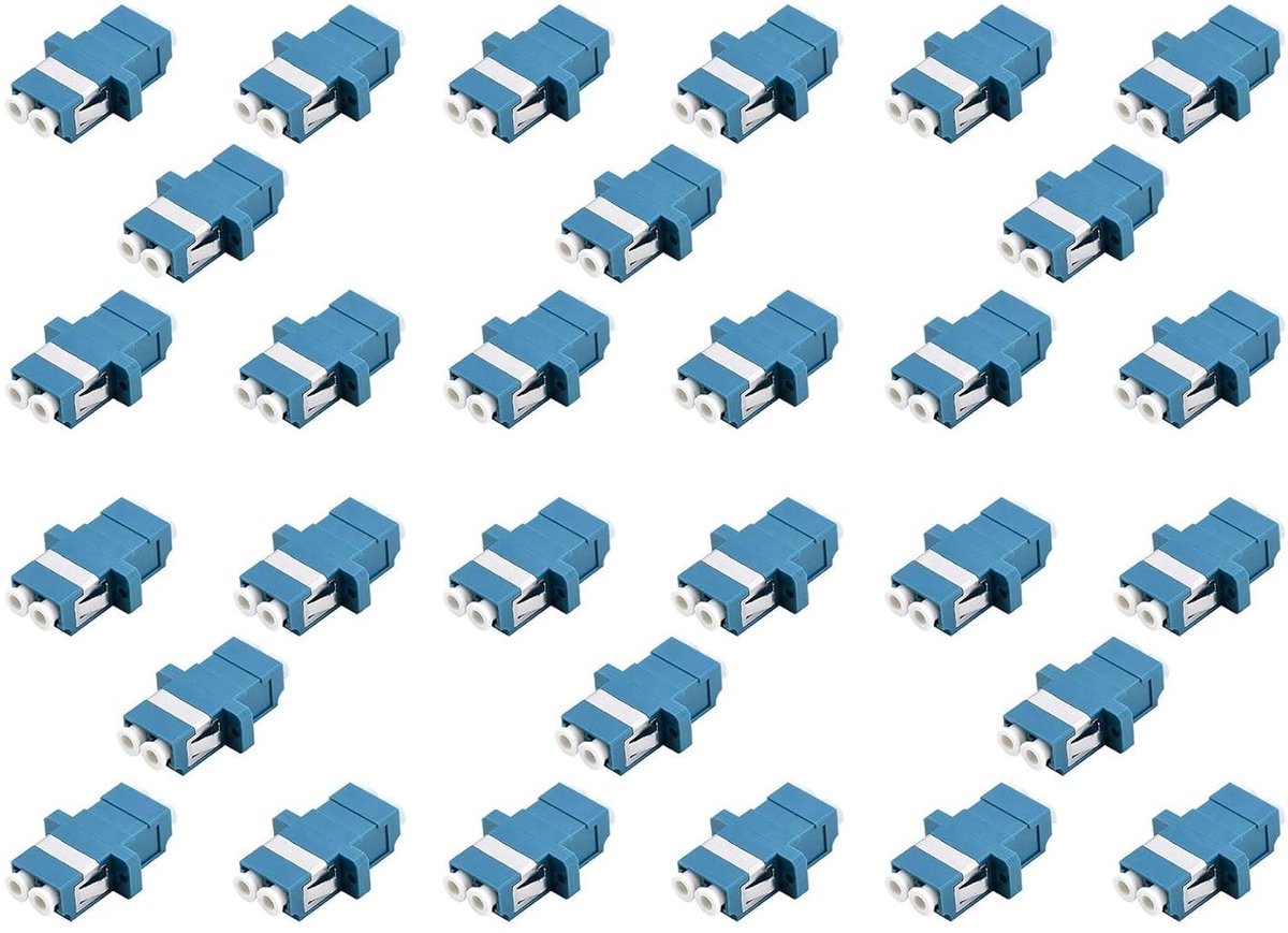 Glasvezel Optiek Adapter - LC Koppeling - Netwerk Verbinding - Duplex Single Mode - 30 Stuks - Blauw