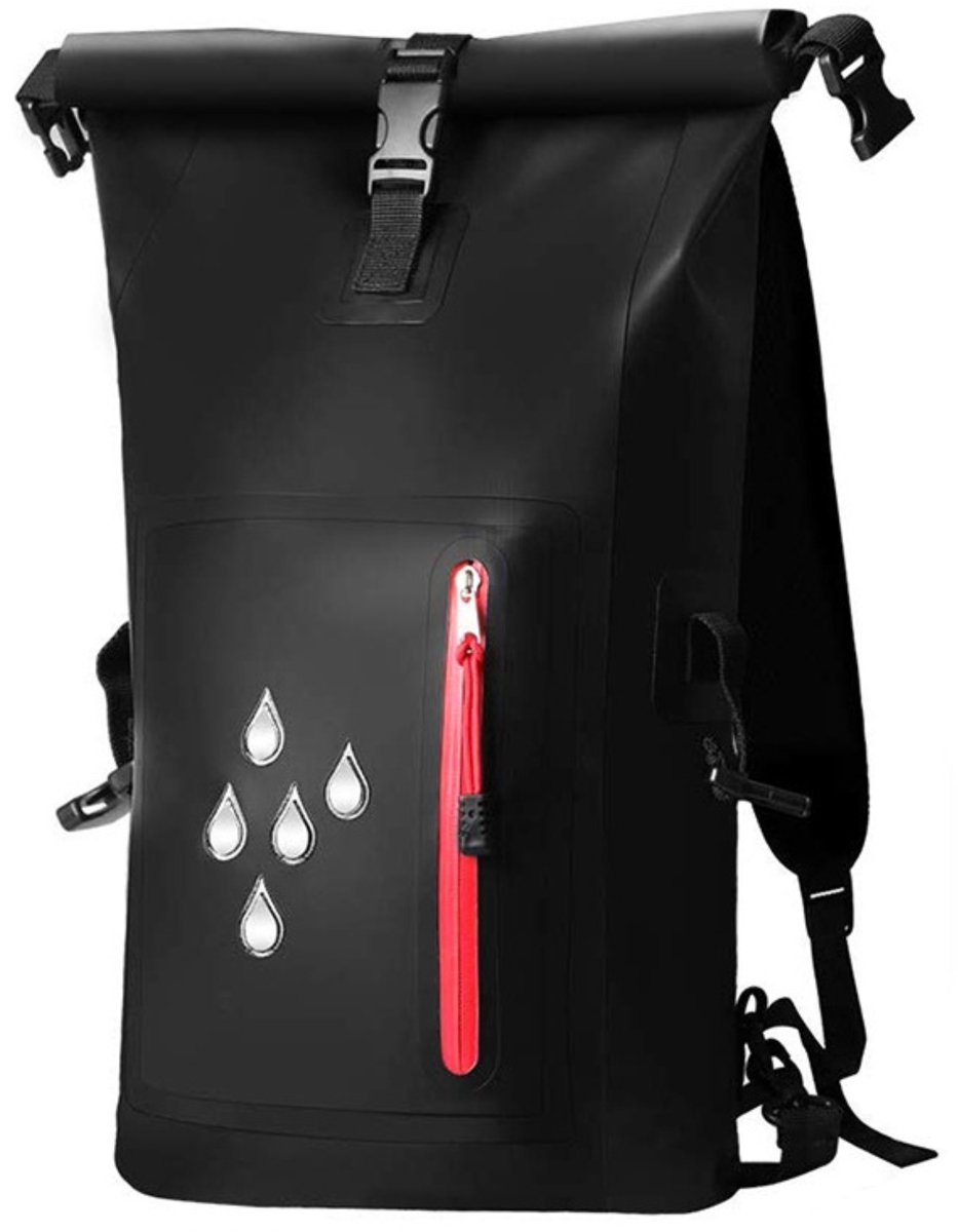 Tamarow Waterproof Rolltop Rugzak - Schooltas - Waterafstotend - 25L Ruime Capaciteit - Zwart
