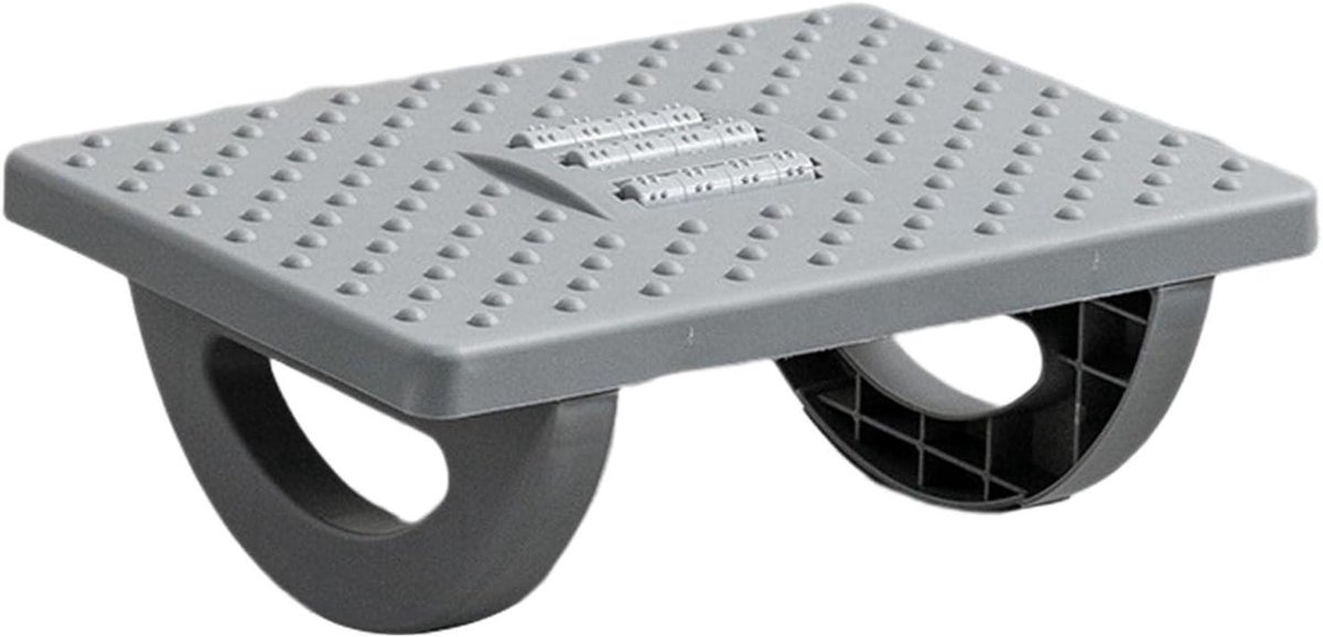 Voetenbank Bureau - Voetensteun Kruk - Comfortabel Zitten - Met Massagekorrels - 34x25x13 cm - Zwart Grijs Wit