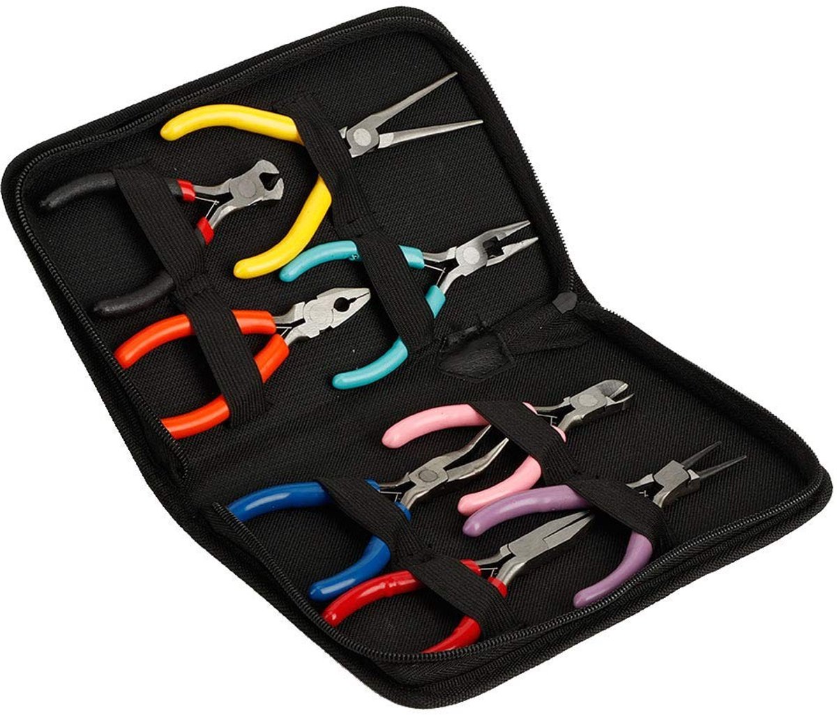 aladdien - Mini Tangenset - Ergonomische Plak- en Kniptangen - Voor Elektronica en Sieraden - Perfect voor Hobbyisten - 8-delig