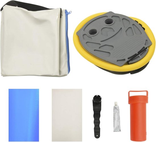Opblaasbare gymnastiekmat - Turnmat Airtrack - Thuis sporten - Inclusief pomp - 300 x 100 x 15 cm - Blauw — afbeelding 4