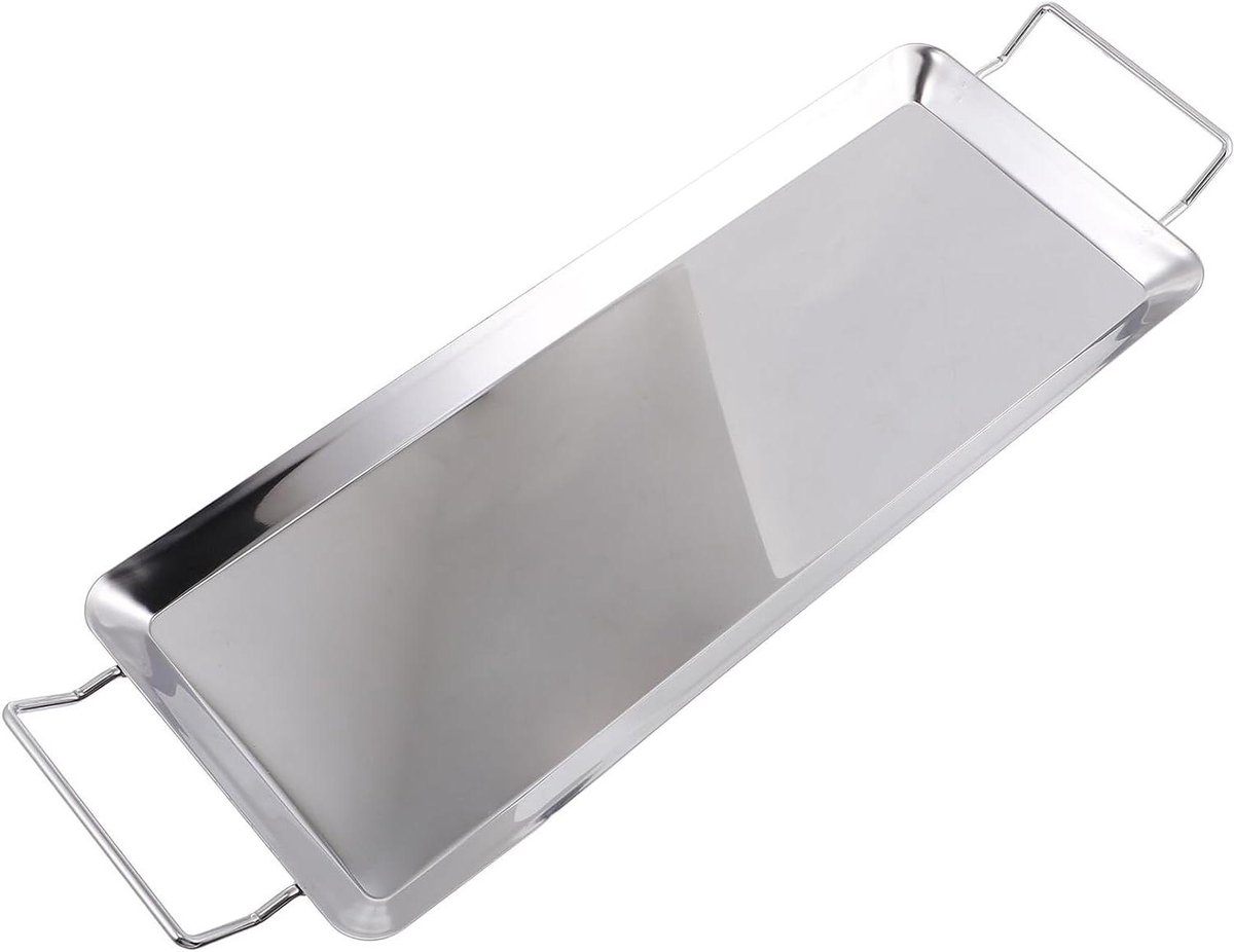 Bakgerei Camping Bakplaat - Grillpan Plaat - Buiten Koken - Anti-aanbaklaag - 435 x 145 cm - Zilver