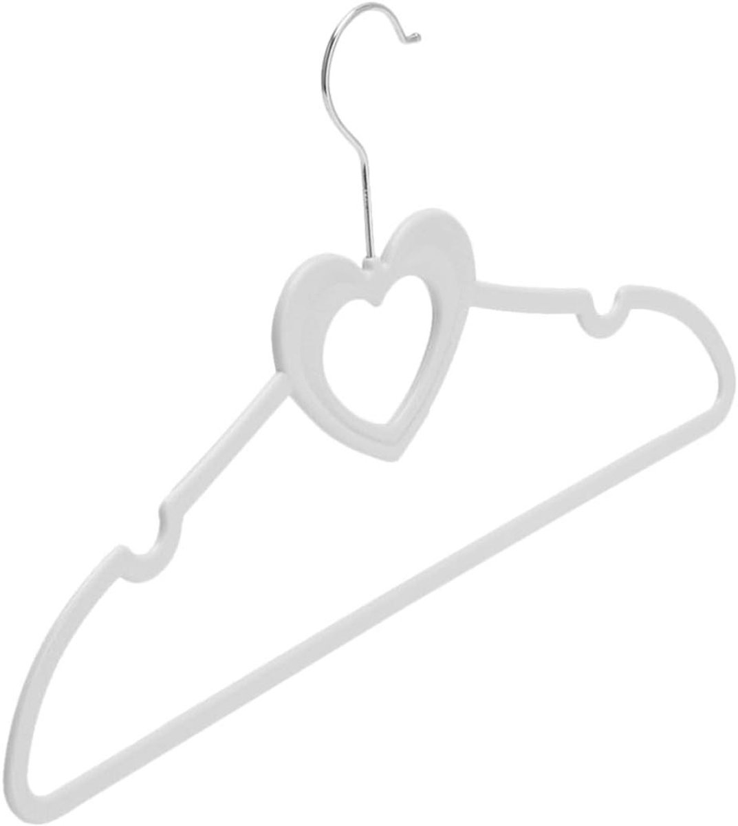 Kapstok Hangers - Kledingrek - Kleding Opbergen - Hartvormig Ontwerp - 10 Stuks - Wit