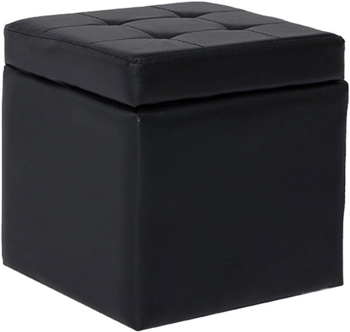 Opbergpoef - Opbergkruk - Ruimte Organiseren - Flip-top deksel - 30x30x30 cm - Zwart