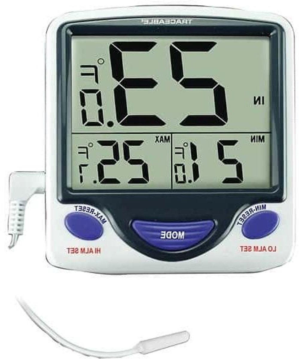 Digitale Thermometer - Koelkast Vriezer - Temperatuur Bewaken - Alarm Functie - 14.4 x 10.7 x 2.9 cm - Wit