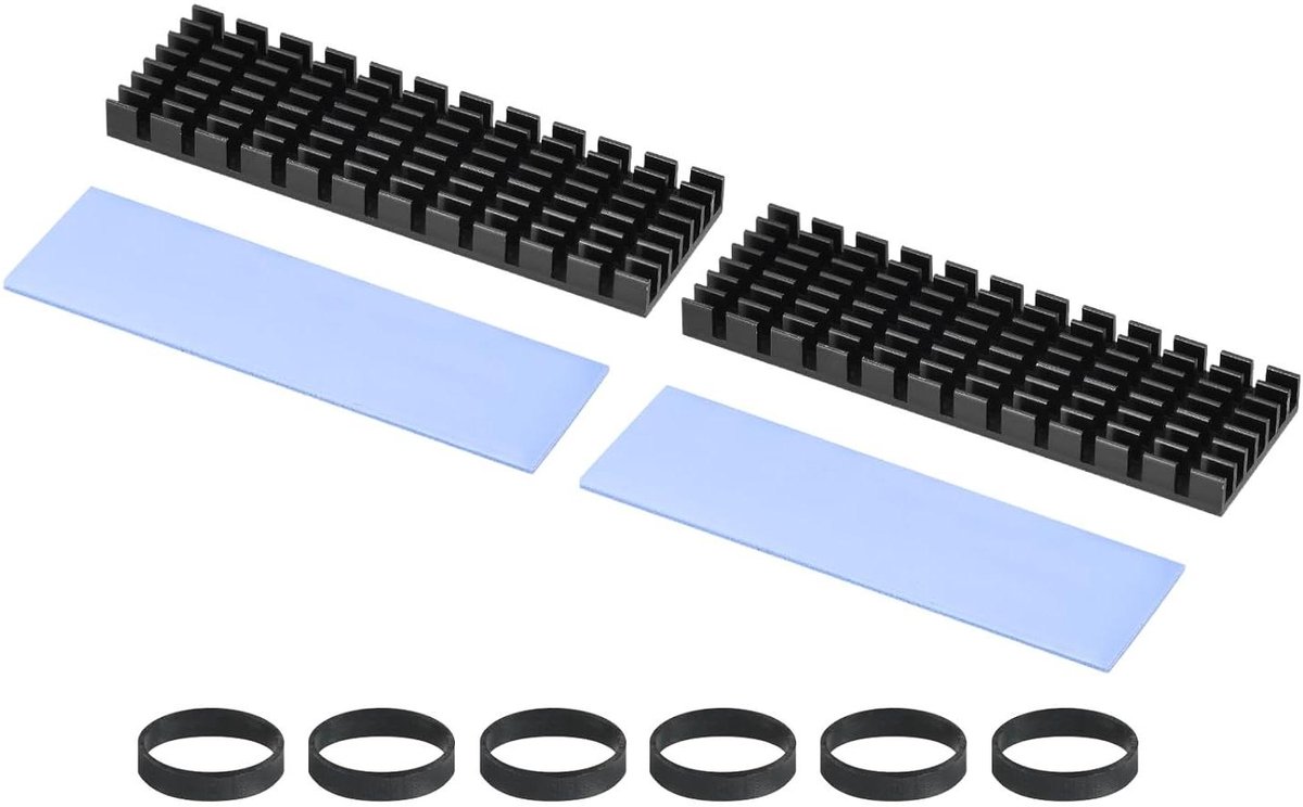 SSD Koellichaam - Radiator Cooler - Oververhitting Voorkomen - Gegroefd Ontwerp - 70x22x6mm - Zwart