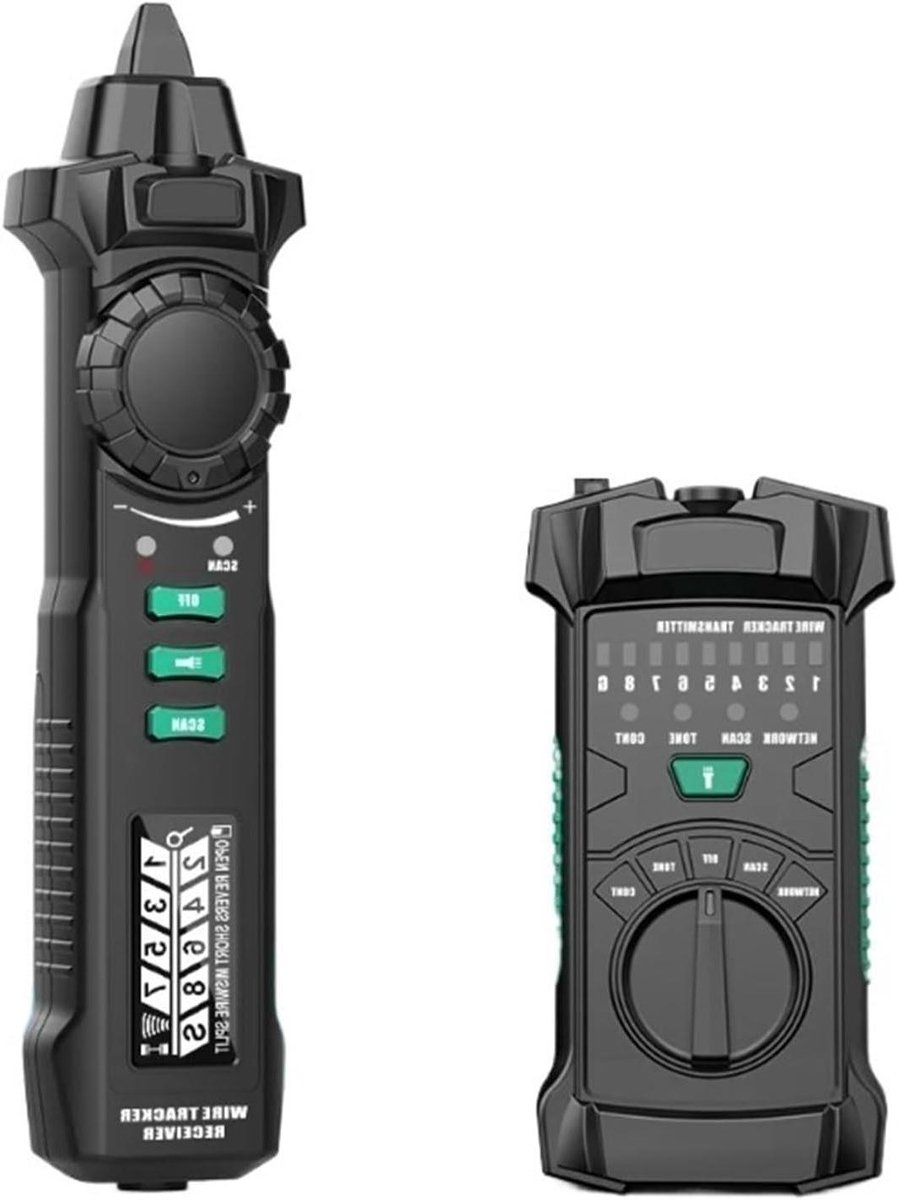 Netwerk Kabel Tester - Draad Checker - Installatie Controleren - LCD POE Detectie - 300 Meter Bereik - Zwart