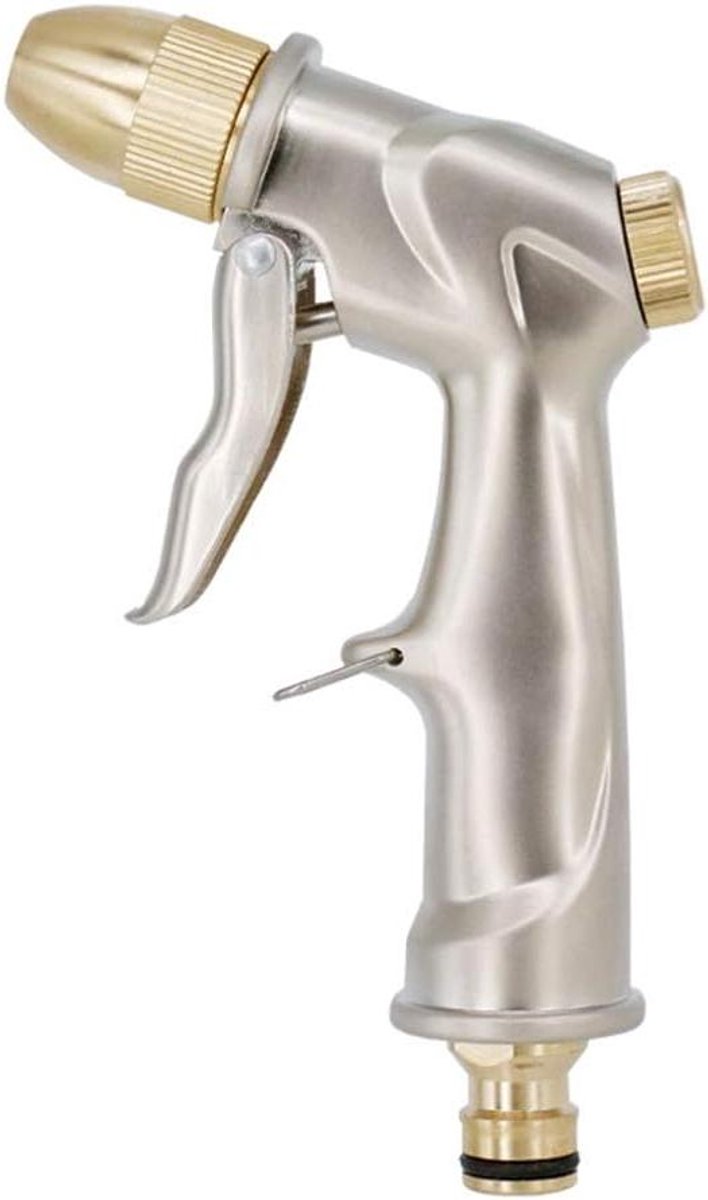 Tuinslang Spuitpistool - Hogedruk Gietpistool - Auto en Tuin Reinigen - Comfortabele Grip - 17 cm Lengte - Grijs